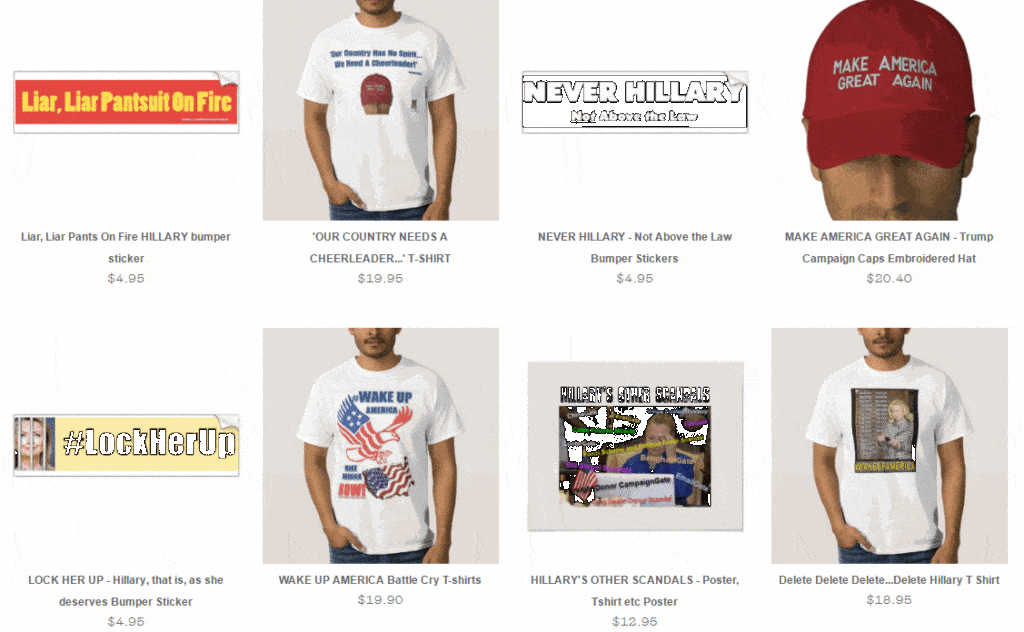 election products -tshirts, bumper stickers, etc 